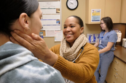 Woman being examined by an ARNP