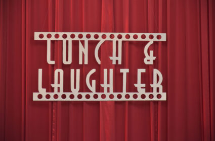 Lunch and Laughter sign