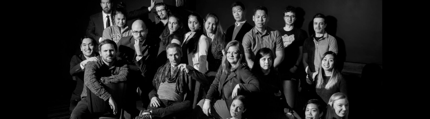 black and white group photo