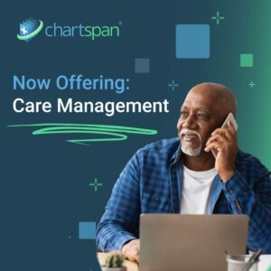 Older gentleman talking on the phone to ChartSpan, a Medicare management program